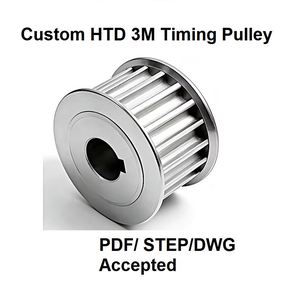 Poulie de distribution HTD 3M 15 dents, alésage 10 mm, en aluminium/acier/acier inoxydable, avec clavette, vis de réglage et bride, pour machine de gravure et bras robotique - Product Image 1