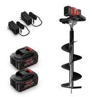 Tarière de jardinage professionnelle industrielle sans fil 21V avec moteur sans balais et batterie lithium 4.0Ah pour creuser des trous et installer des clôtures