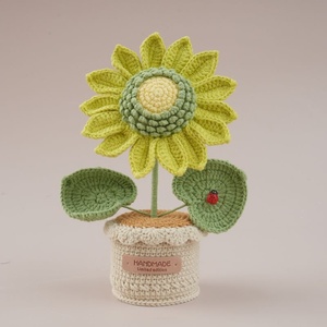 Flor Artificial de Girasol en Maceta de 23 cm, Hecha a Mano, para Decoración de Escritorio, Regalo para el Día <span class=keywords><strong>del</strong></span> Maestro - Product Image 6