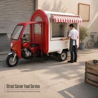 Camion de restauration rapide sur moto haute performance, chariot à trois roues personnalisé, camion de crème glacée, tricycle à moteur