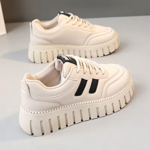 2026 Women's Sporty Shoes Thick Sole Heightening Breathable Anti-Slip Casual Board Round Head Student Shoes Spring Summer Autumn - Product Image 4