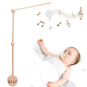 Puselife Houten Baby Wieg Mobiele Flexibele Verstelbare Natuurlijke Houten Houder Beugel Arm Opknoping Houten Wieg Houder