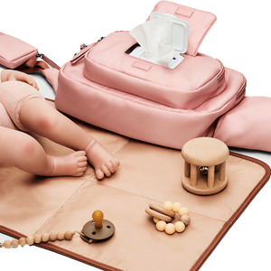 Sacs à <span class=keywords><strong>langer</strong></span> en nylon pour bébés avec distributeur de lingettes, sacs de maman imperméables, sacs à <span class=keywords><strong>langer</strong></span> multifonctionnels personnalisés, écharpe à <span class=keywords><strong>langer</strong></span> pour bébé - Product Image 4