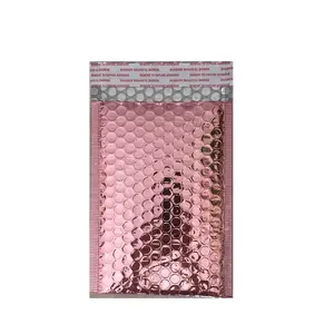 Sobres Acolchados Impermeables con Logotipo Personalizado, Bolsas de Burbujas de Polietileno con Sellado, Color Negro, 20x28