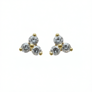 Eleganti Orecchini in Oro Massiccio 18K con Diamanti Naturali Taglio Brillante Rotondo Colore G Stile Classico per Uso Quotidiano Femminile - Product Image 1