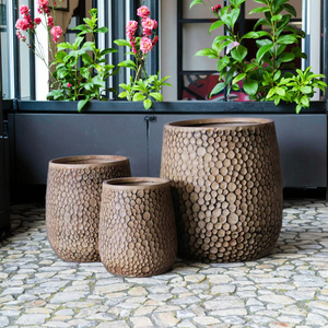 Pots de fleurs <span class=keywords><strong>en</strong></span> argile fibreuse multicolores les plus vendus, jardinières d'extérieur avec trous de drainage, pots écologiques et durables - Product Image 2