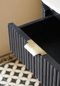 Muebles italianos, <span class=keywords><strong>mesa</strong></span> de pasillo de madera maciza de caña, <span class=keywords><strong>mesa</strong></span> de entrada moderna, <span class=keywords><strong>mesa</strong></span> de <span class=keywords><strong>consola</strong></span> de sala de estar de madera acanalada de lujo con 2 cajones - Product Image 3