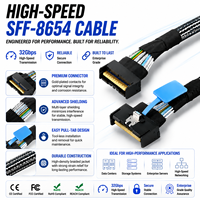 Cable LUNG KAY PCIe 5.0 MCIO SFF-8654 8i de 74 pines, cable de interconexión de datos para servidor PCIe Gen5 Mini Cool Edge IO para almacenamiento NVMe OEM