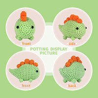 Kit de Bricolage en Crochet Stegosaurus Mignon de Dessin Animé en Gros, Fil Non-Déchirable, Décoration de Bureau Faite à la Main, Cadeau