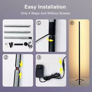 Trong nhà trang trí nội thất thông minh góc tầng thường vụ tiêu chuẩn đèn chiếu sáng hiện đại đứng tầng ánh sáng LED RGB đèn sàn - Product Image 3