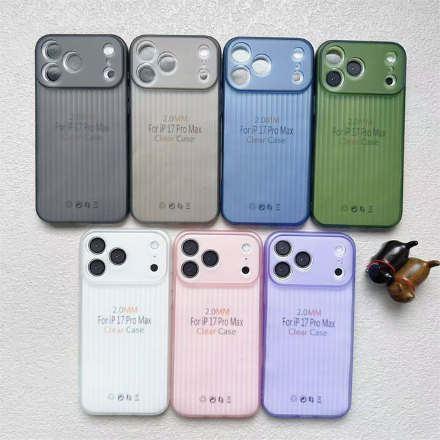 Large View Window Corrugated Translucent TPU Anti-shock Phone Case for iPhone 17/16/15/14/13/12/11 Lens Camera Protector Cover