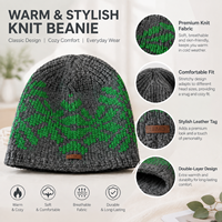 Bonnet en tricot jacquard flocon de neige nordique personnalisé, fil épais, chaud, pour les trajets quotidiens et l'école en hiver