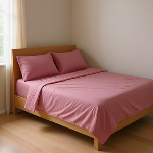 Viasoft <b>Queen</b> Size Blush Cotton <b>Bed</b> <b>Sheet</b> Set With 2 Pillowcases, 2000 Thread Count, Washed Finish, Hypoallergenic, Plain Dyed, - Product Image 2