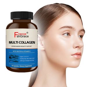 Cápsulas de Colágeno Multi-Potencia, Mezcla Hidrolizada con Vitamina C para Cabello, Piel y Uñas, Suplemento de Colágeno Multi-Colágeno - Product Image 1