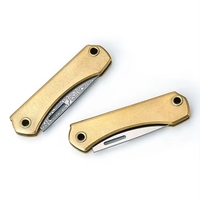 Manche en bois couteau en acier damas petite poche de camping mini couteau pliant