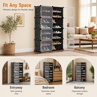 Organisateur de rangement pour chaussures en plastique transparent de style chinois, moderne, anti-poussière, multi-couches, boîte de rangement