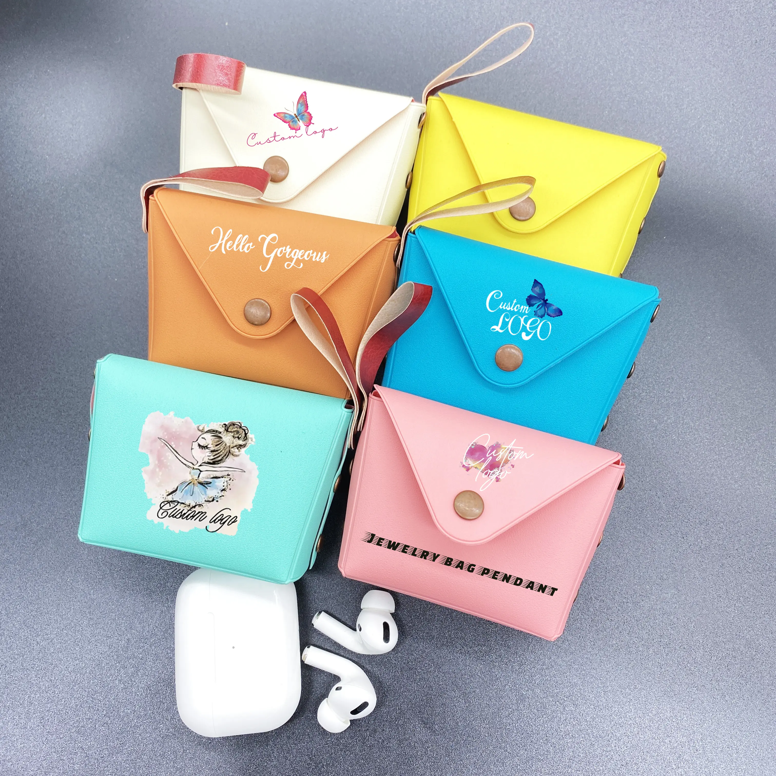 Candy color coin purse pu leather small square bag coin key creative Macaron hand small bag wholesale