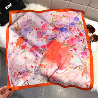 Foulard carré professionnel vintage printemps-été pour femme, motif cachemire imprimé, en polyester, style soie