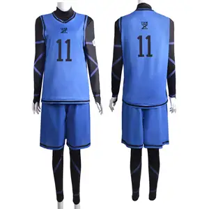 HOLOUN Blue Lock Anime Cosplay Costume Isagi Yoichi Chigiri Bachira Rensuke Kunigami T-shirt Football Soccer Training Uniform