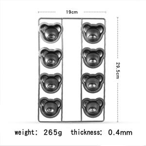 <span class=keywords><strong>Mini</strong></span> 4 en 6 en 9 en 12 en forme d'ours Madeleine Moule <span class=keywords><strong>à</strong></span> pâtisserie Poêle antiadhésive Tête d'ours Biscuits Cupcake Muffins Gâteau Popsicle Chocolat - Product Image 5