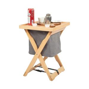 Wooden <b>Camping</b> Folding Portable Shelf With <b>Storage</b> Bags Beech Wood Multifunction Folding <b>Camping</b> Kitchen <b>Table</b> Wooden Dustbox - Product Image 1