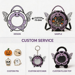Custom Ita <b>Bag</b> PU Leather Cartoon Skull Bat Pattern Cross Body Flap Closure Women's <b>Messenger</b> <b>Bag</b> Backpack - Product Image 3