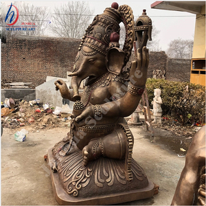 Metal Material Religious Style <strong>Large</strong> Bronze <strong>Ganesha</strong> Sitting <strong>Statue</strong> for Sale - Product Image 4