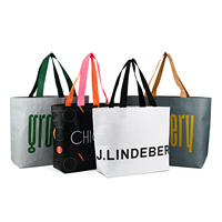 Sac fourre-tout personnalisé imprimé en RPET laminé, cousu, recyclé, écologique, réutilisable, pour les courses quotidiennes, sac de shopping robuste