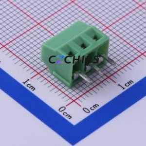 KF128L-3.5-3P Screw Terminal Block Through hole Component (THT),P=3.5mm Connector 1x3P 3.5mm Green Through Hole - Product Image 2