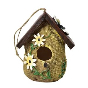 Reçine Kuş Yuvası Kuş Evi Açık Hava Asılı Avlu Bahçe Dekorasyonu Kuş Besleyici Süsü - Product Image 2