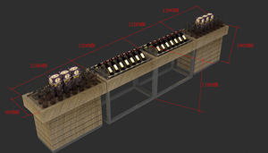Vitrine en bois sur mesure avec éclairage, meuble porte-vin pour salle d'exposition commerciale, présentoir à vin - Product Image 4