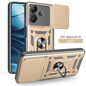 Shun Jia Realme C61 & Note60 4G coques de téléphone Armor Design TPU PC avec poignée de téléphone pour mobiles Realme 4G pour l'Inde et l'étranger - Product Image 4