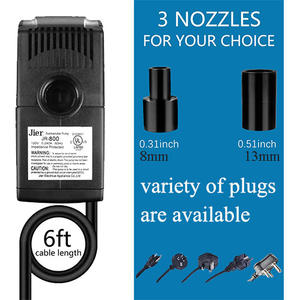 Jier <strong>200</strong> GPH 12 W Black Electric Fountain Pump for Fish Pond Adjustable Flow Pond Pump 800 Litres Per Hour with ETL CE Listed - Product Image 4