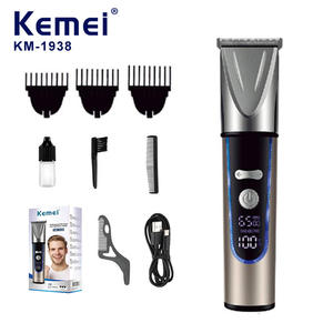 Tondeuse à cheveux électrique Kemei KM-1938 avec écran numérique, rechargeable, corps métallique, pour usage domestique - Product Image 1