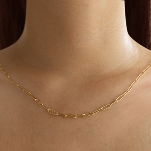 Collana Minimalista con Catena, Accessori in Acciaio Inossidabile Placcato Oro 18K, Catena per Gioielli Fai da Te, Catena a Strati - Product Image 4