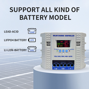 Contrôleur de charge solaire PWM 12V 24V 36V 48V Auto avec 4 ports USB, courant de charge 100A 80A 60A 30A - Product Image 4
