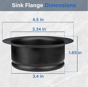ฝาปิดท่อระบายน้ำอ่างล้างจานสีดำ สำหรับเครื่องกำจัดขยะ ใช้ได้กับท่อระบายน้ำมาตรฐานขนาด 3-1/2 นิ้ว อุปกรณ์เสริมสำหรับเปลี่ยน - Product Image 5