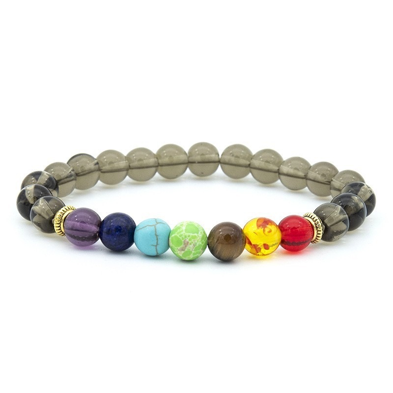 Bracelet arc-en-ciel en verre à thé