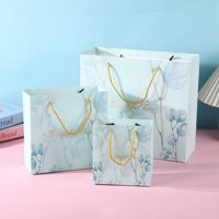 Sac à main en carton blanc, sac cadeau vert, sac cadeau de style rural, sac en papier, sac de shopping version épaisse