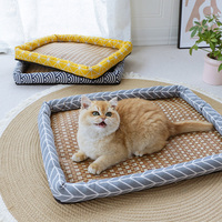 Coussin pour animaux de compagnie en tissu Oxford moderne et durable, en mousse, à carreaux, pour chat et chien, tapis rafraîchissant d'été, nettoyage facile