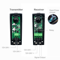 Sensor de Haz Infrarrojo Inalámbrico Antideslumbrante de 12-24V CC, 15-30M, Detector Fotoeléctrico Giratorio de 180 Grados para Seguridad del Hogar y Puertas