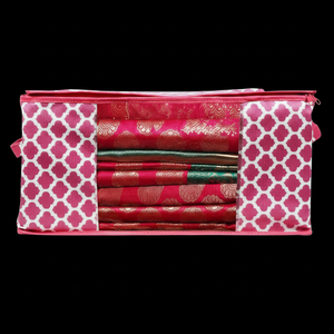 Pan Pink Top Vente Transparent Saree Sac De Rangement Saree Pochette Travail Saree Couverture Pour Femmes Au Prix De Gros - Product Image 1