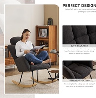 Fauteuil à bascule pour chambre d'enfant, dossier épais, rembourré, fauteuil à bascule de lecture, fauteuil d'appoint, dossier haut, fauteuil de salon