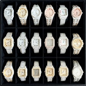 Montre de luxe de haute qualité, carrée, mécanique, antique, en acier inoxydable doré rose, style hip-hop, avec moissanite, à quartz, étanche - Product Image 1