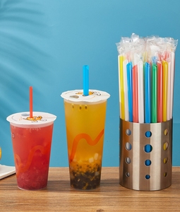 <span class=keywords><strong>Paglia</strong></span> monouso commerciale indipendente imballaggio perla latte tè PP <span class=keywords><strong>paglia</strong></span> spessa e sottile per uso alimentare nero trasparente - Product Image 2