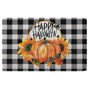 เสื่อปูพื้นตกแต่งฮาโลวีนลายสก๊อตสี่เหลี่ยมผืนผ้ากันลื่นสำหรับห้องน้ำทางเข้าบ้าน - Product Image 1