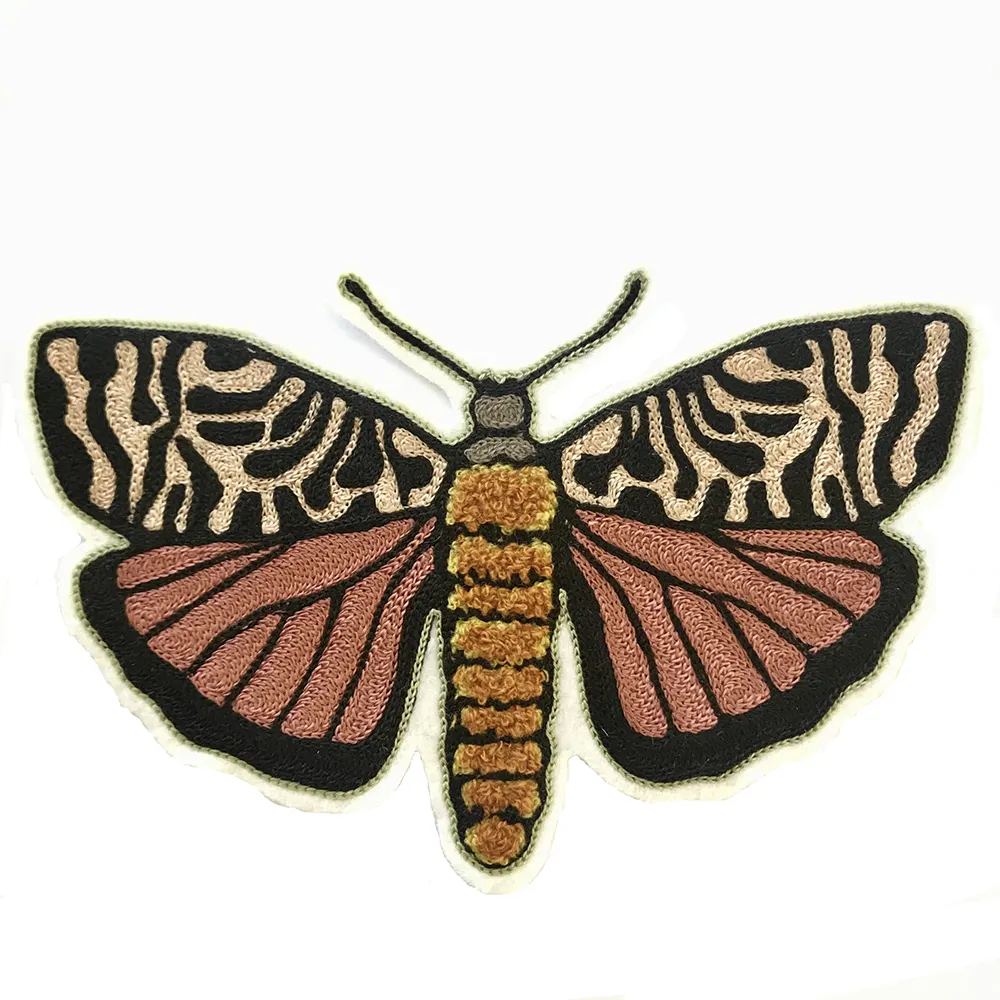 उद्यान के लिए सेनील टाइगर कीट पशु कस्टम कशीदाकारी लोहे पर पैच कपड़े सामान