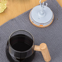 Échelle de capacité 400ml Automatique Portable Électrique Café Thé Lait Cacao Mélangeur Tasse Magnétique Auto Conception En Bois Verre Remuer Tasse