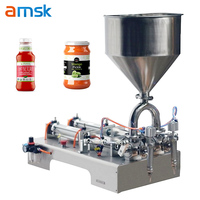 10-5000ml Double tête vinaigrette beurre d'arachide crème confiture bière shampooing pâte et liquide automatique Piston Machine de remplissage PET