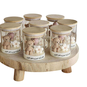 Bougies parfumées à la soja personnalisées et uniques, vente en gros, cadeaux de baby shower, bougies ours bleu pour cadeau d'anniversaire - Product Image 1